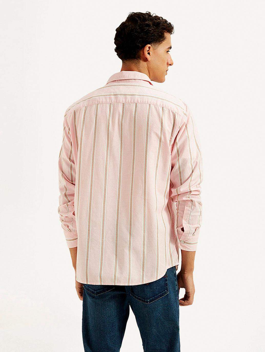 Men's Striped Slim Fit Oxford Shirt