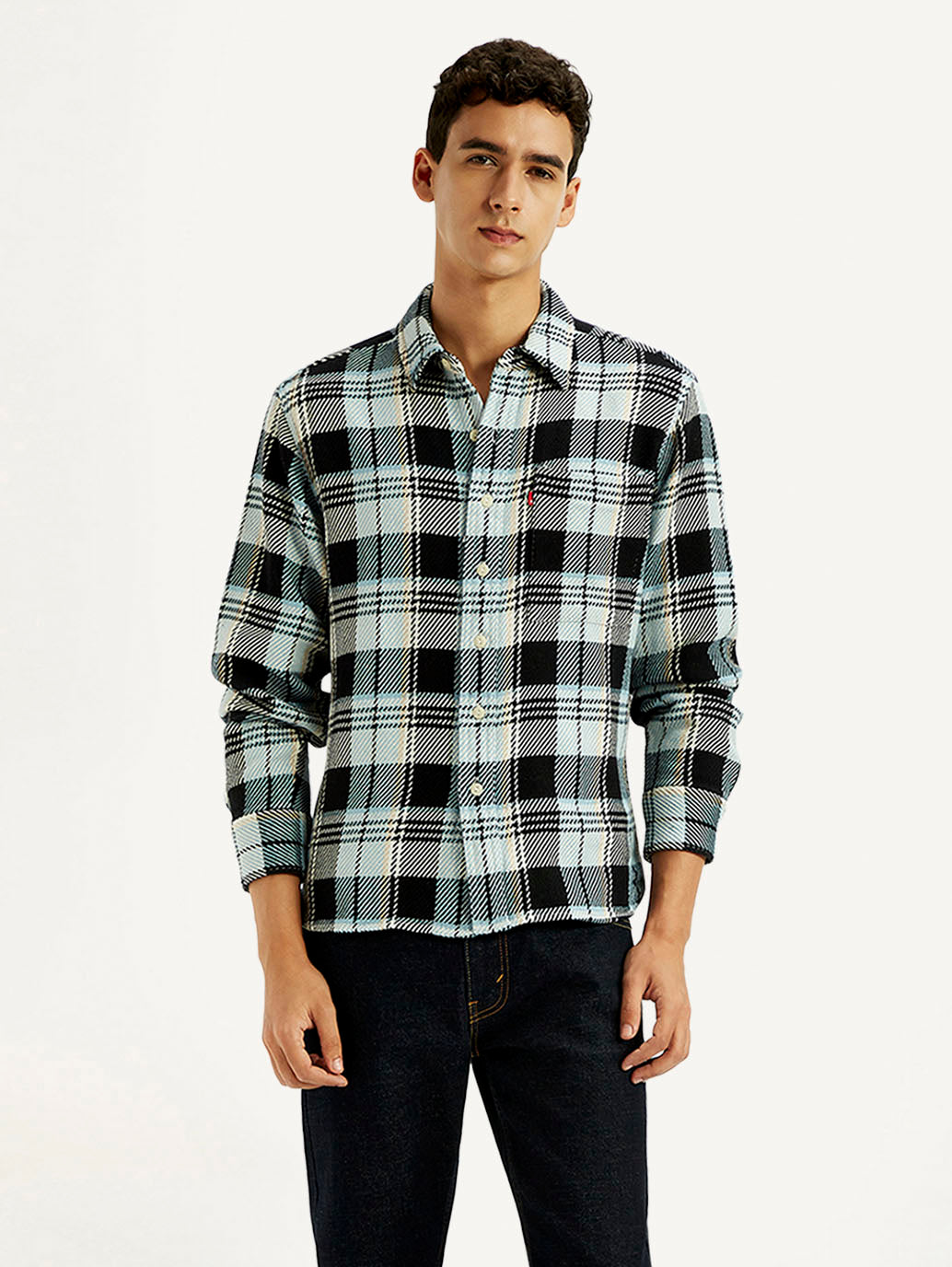 Men's Checkered Multi Color Relaxed Fit Plaid Shirt