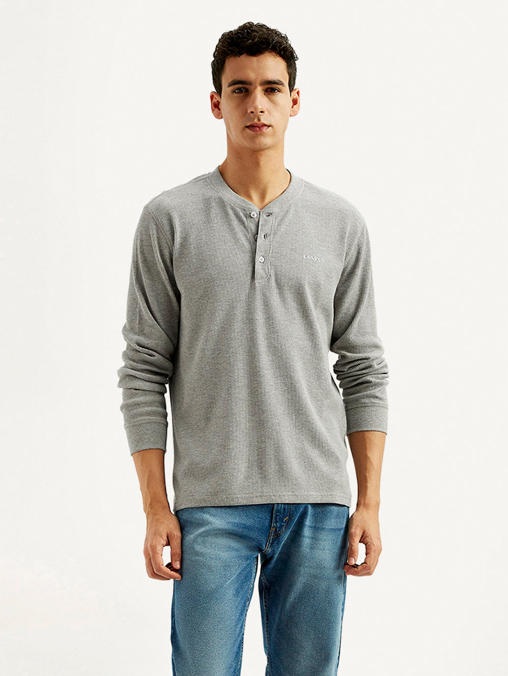 Men's Solid Henley Neck T-shirt