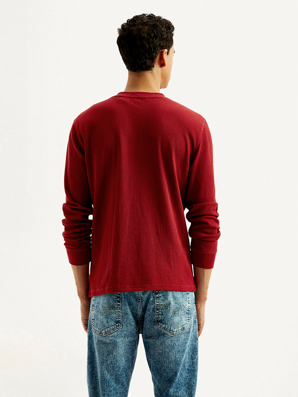 Men's Solid Henley Neck T-shirt