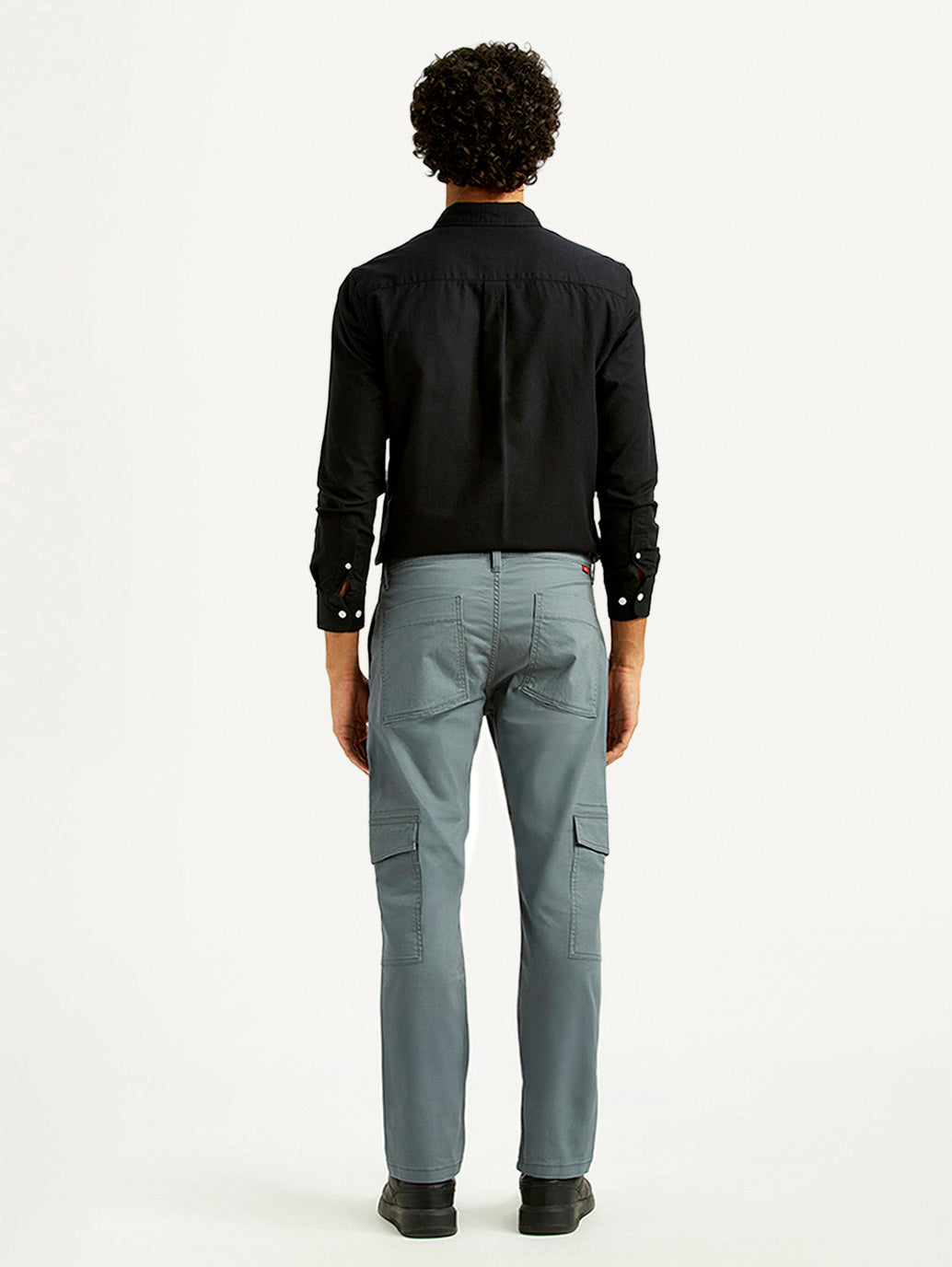 Men's Grey Slim Fit Cargo Trousers