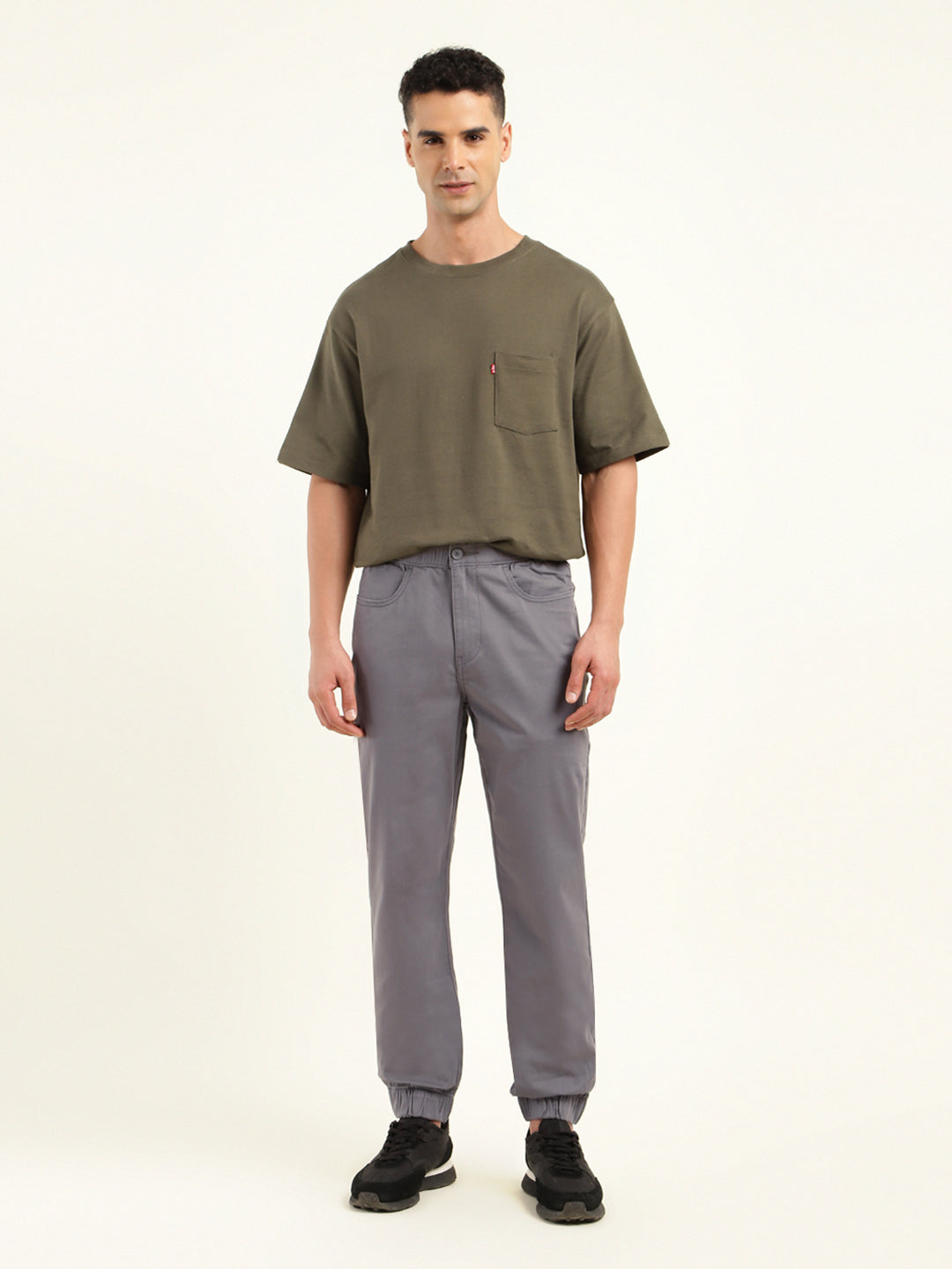 Men's Relaxed Fit Grey Jogger Cargos
