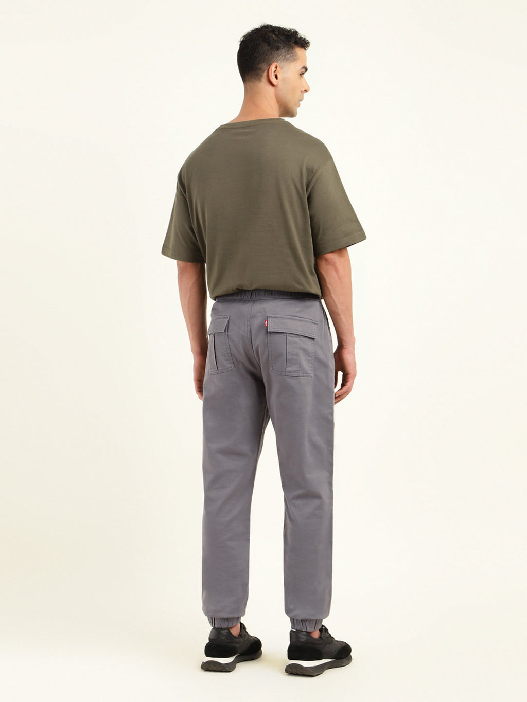 Men's Relaxed Fit Grey Jogger Cargos