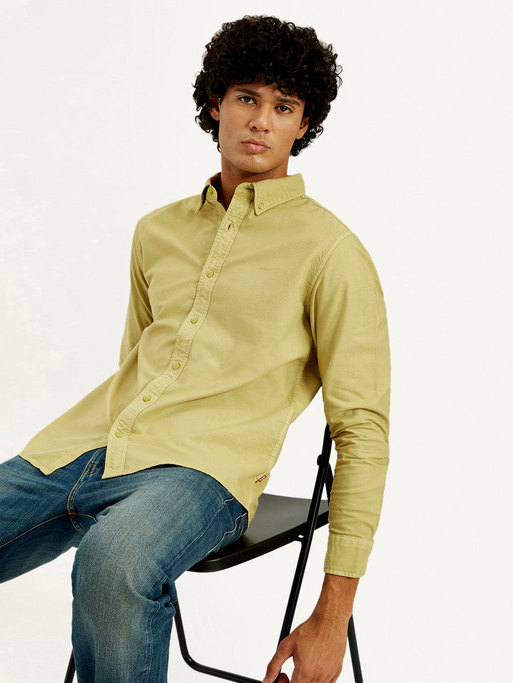 Men's Solid Overdyed Slim Fit Shirt