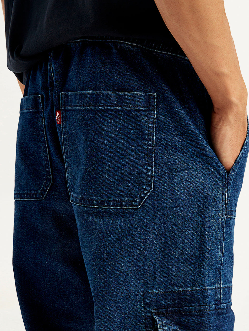 Men's Indigo Tapered Cargo Trousers