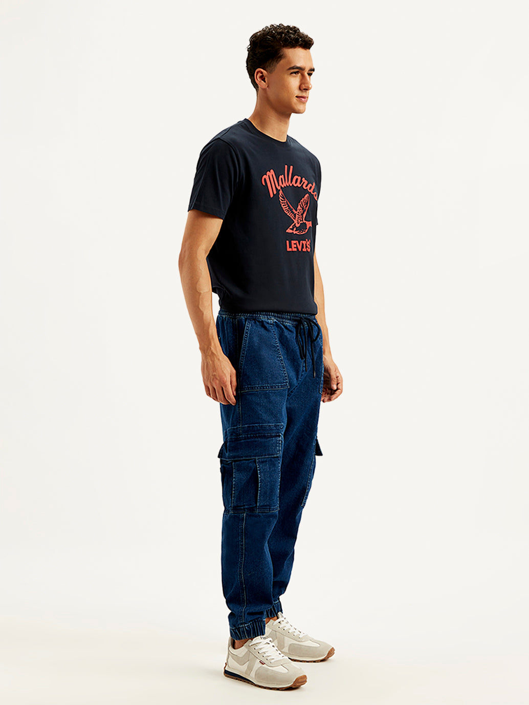 Men's Indigo Tapered Cargo Trousers