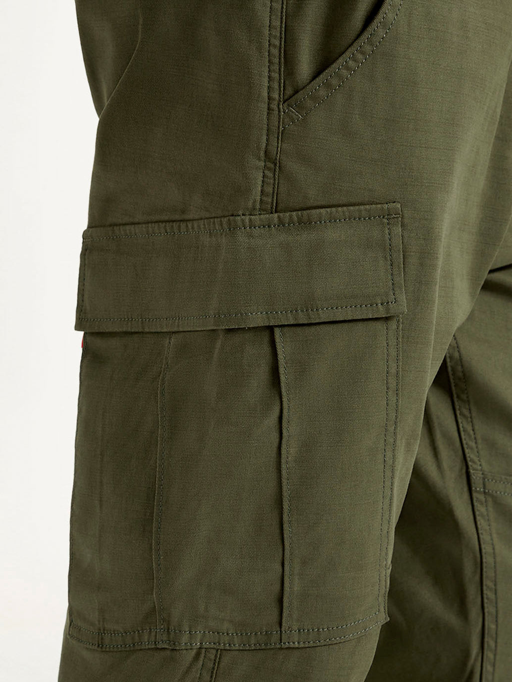 Men's Green Slim Fit Mid Rise Cargo Trousers