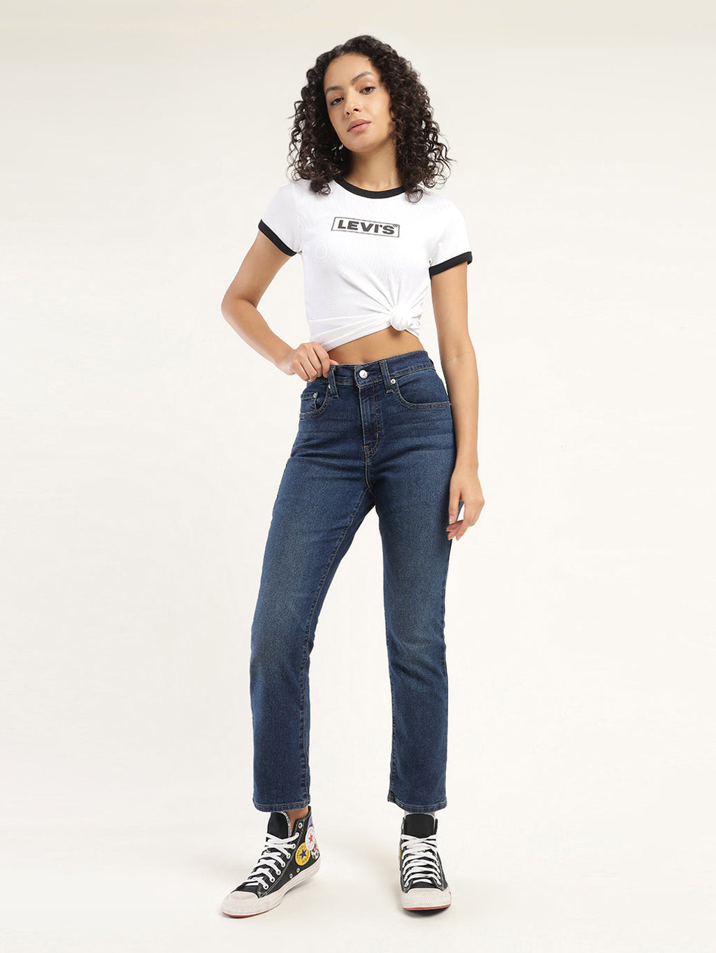 Women's 724 Blue Straight Fit High Rise Jeans