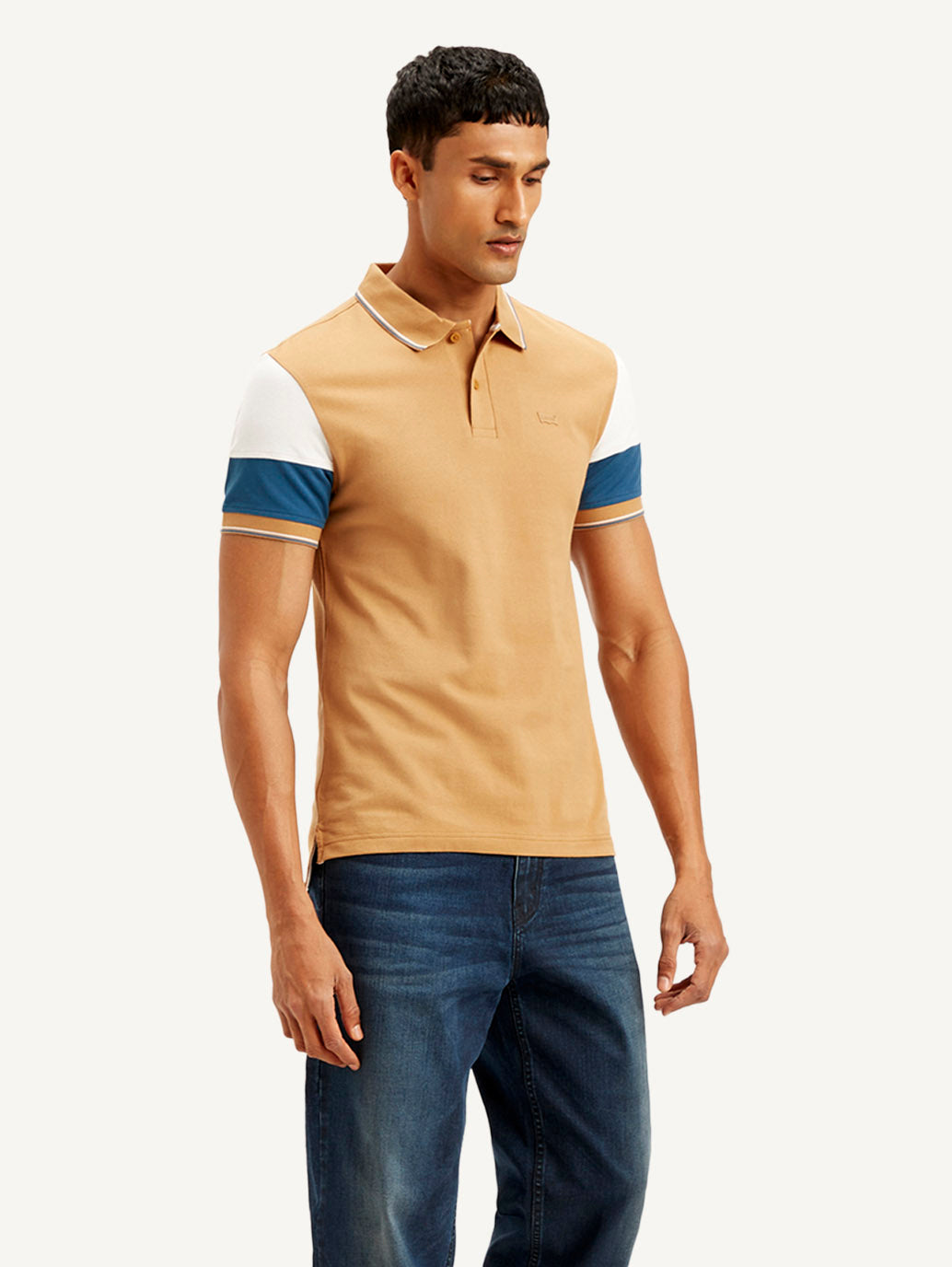 Men's Colorblock Slim Fit Polo T-shirt