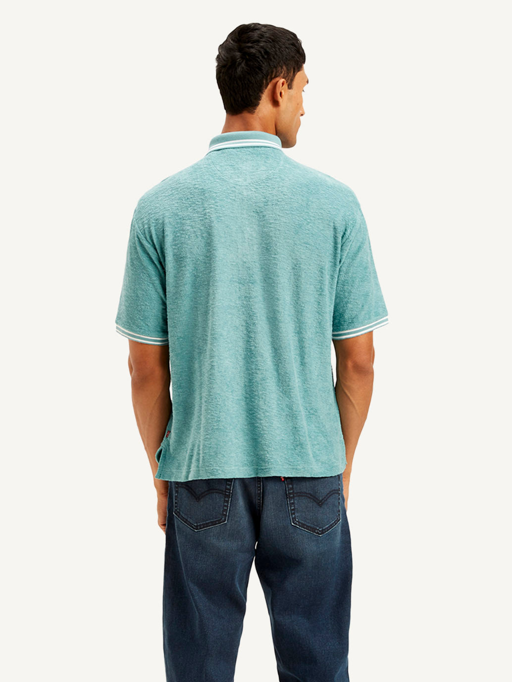 Men's Knitted Teal Polo T-shirt