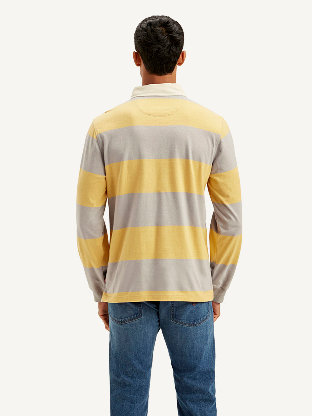 Men's Striped Yellow Polo T-shirt
