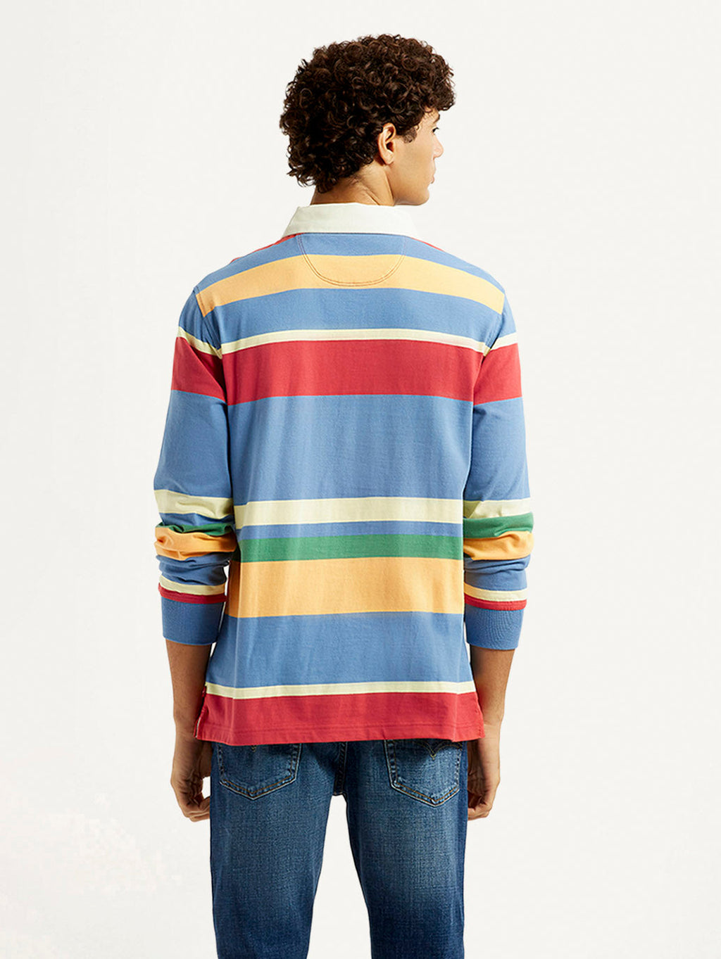 Men's Striped Multi Color Slim Fit Polo T-shirt