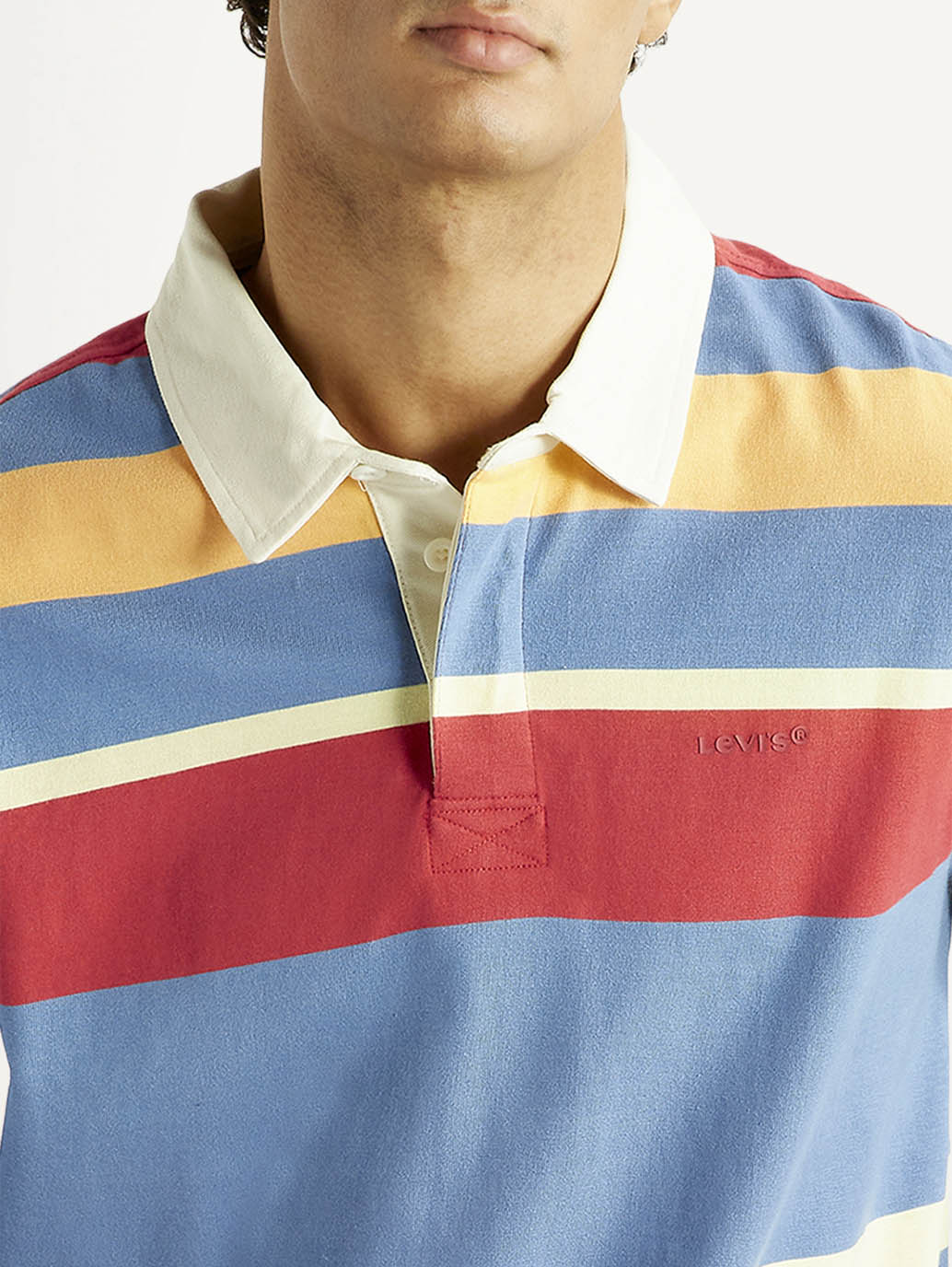 Men's Striped Multi Color Slim Fit Polo T-shirt
