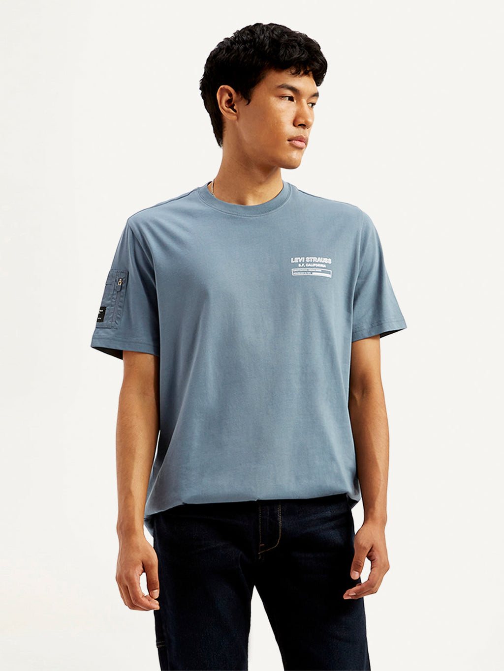 Men's Solid Crew Neck Utility T-Shirt