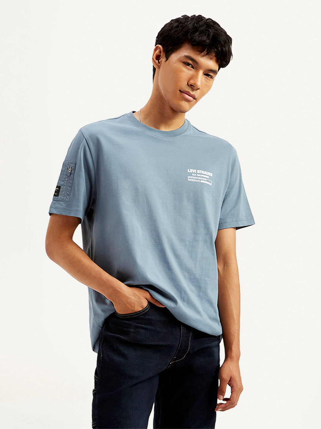 Men's Solid Crew Neck Utility T-Shirt