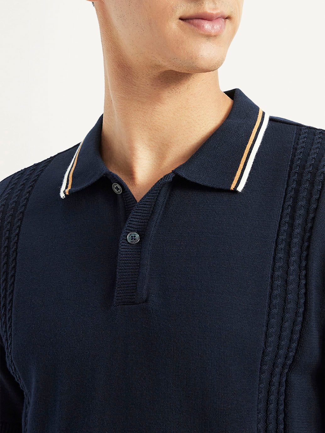 Men's Striped Slim Fit Polo T-Shirt