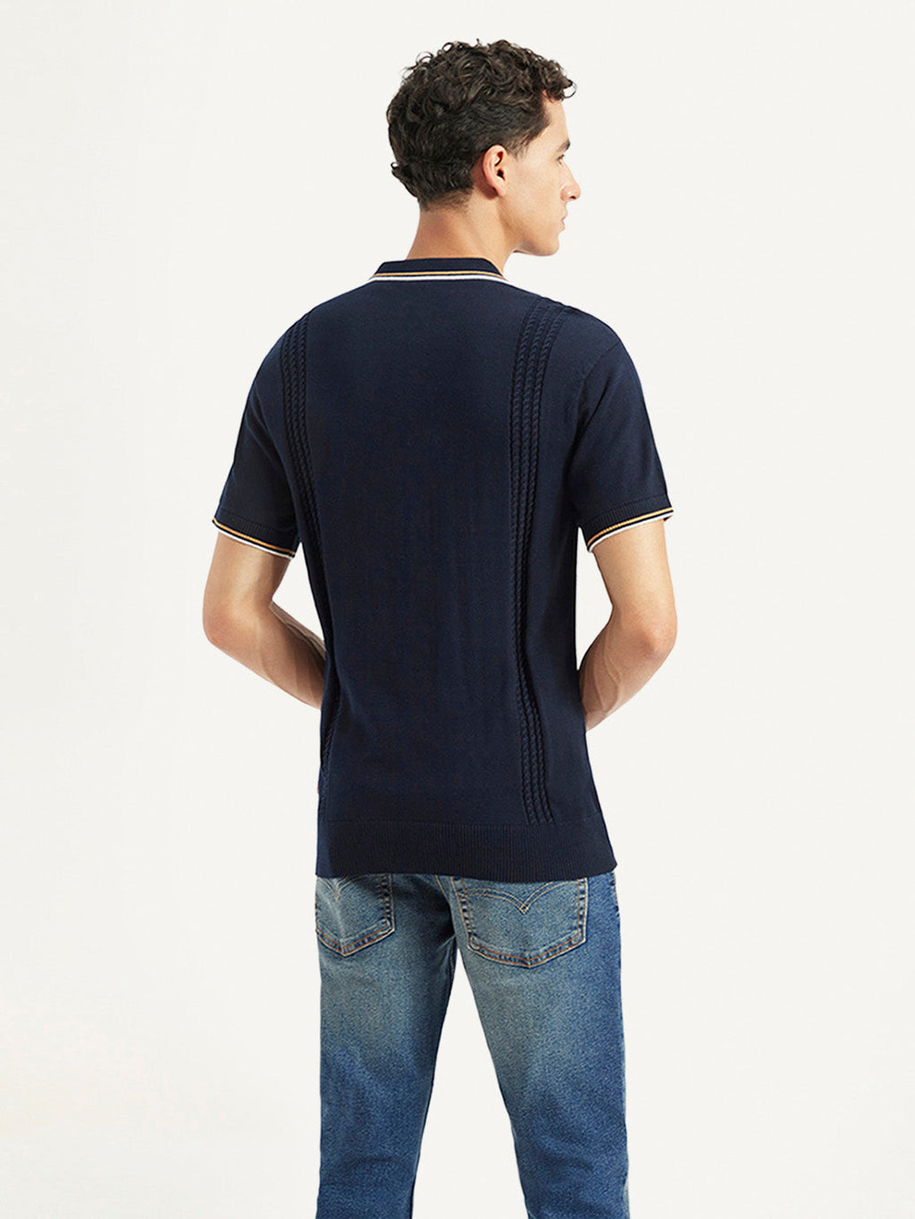 Men's Striped Slim Fit Polo T-Shirt