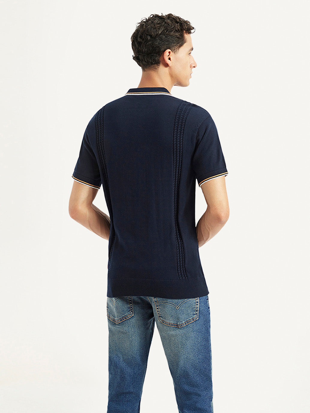 Men's Striped Slim Fit Polo T-Shirt