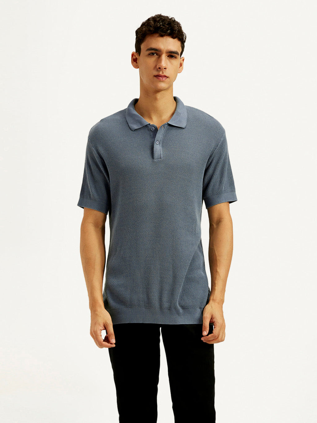 Men's Redloop Textured Slim Fit Polo T-Shirt