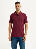 Men's Solid Maroon Polo T-Shirt