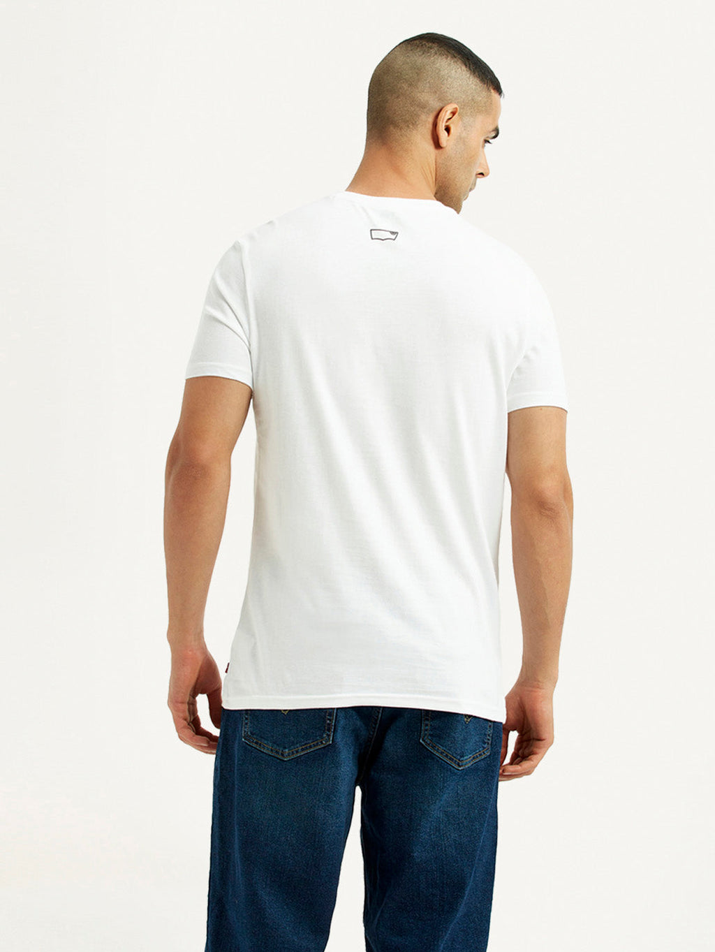 Men's Solid White Slim Fit T-Shirt