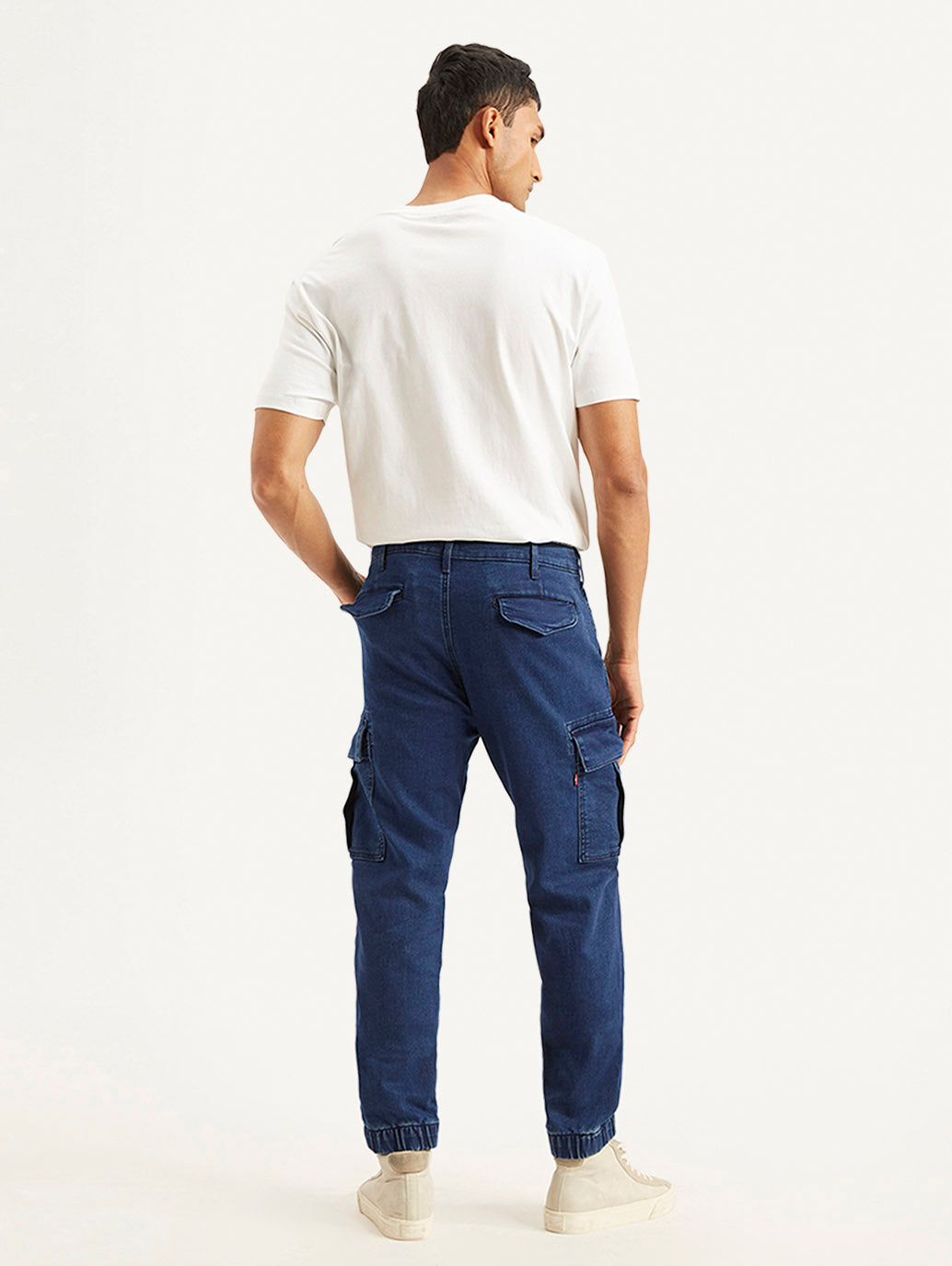 Men's Tapered Dark Blue Utility Cargo Jogger