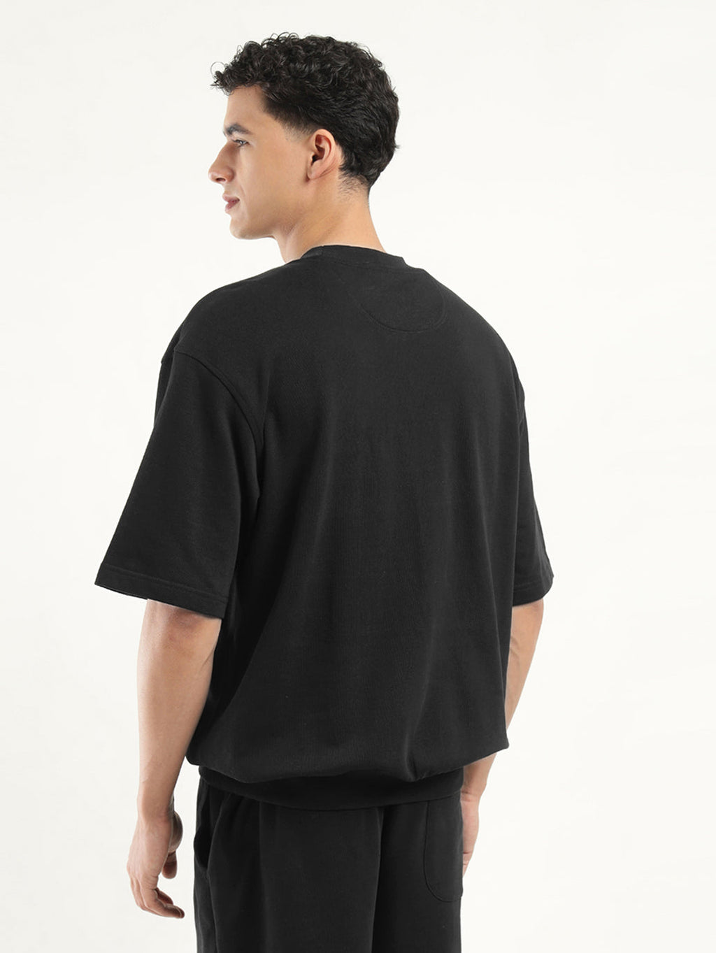 Men's Graphic Black Crew Neck T-shirt