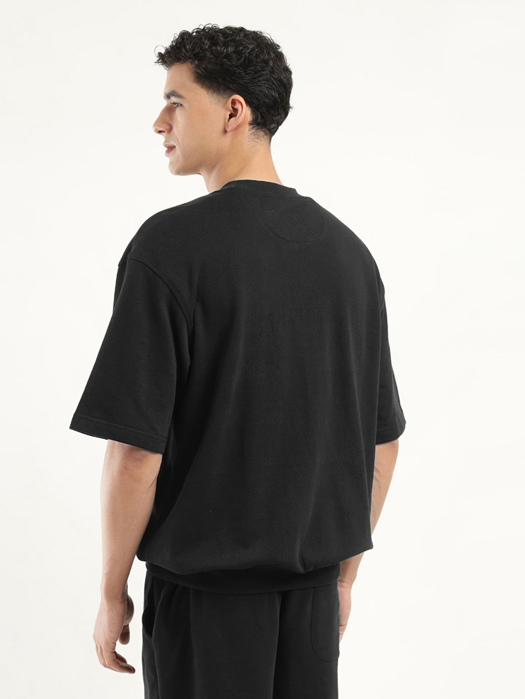 Men's Graphic Black Crew Neck T-shirt