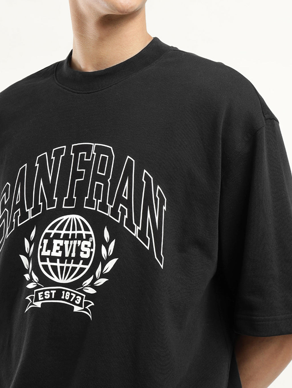 Men's Graphic Black Crew Neck T-shirt