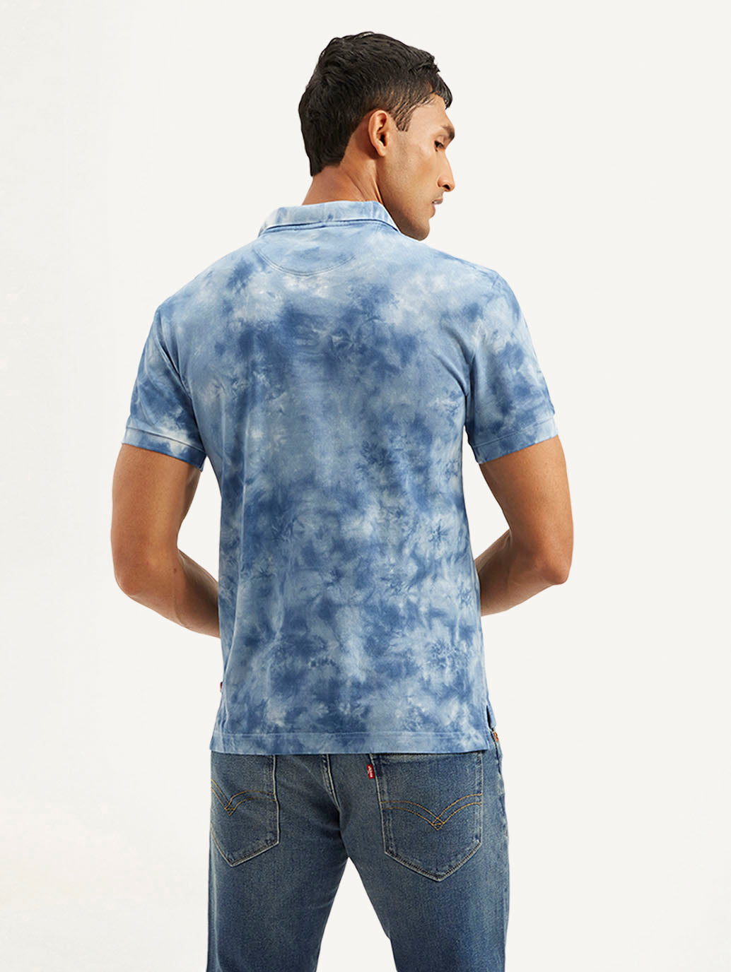 Men's Abstract Dyed Slim Fit Polo T-shirt