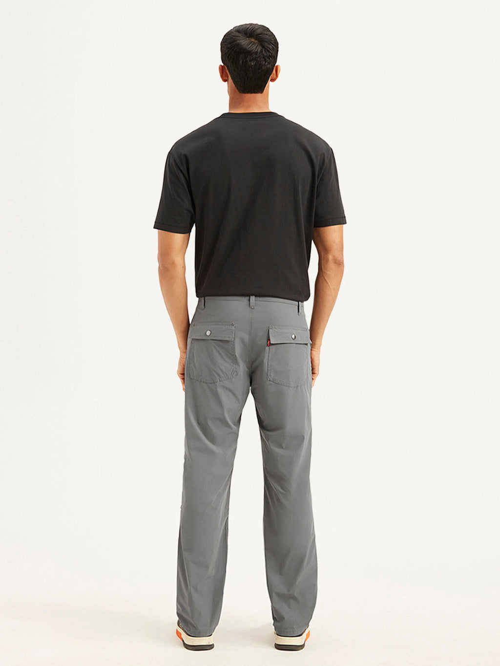 Men's Grey Loose Fit Chino Cargos