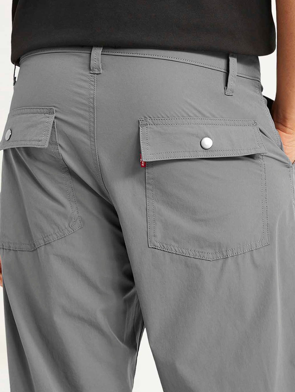 Men's Grey Loose Fit Chino Cargos