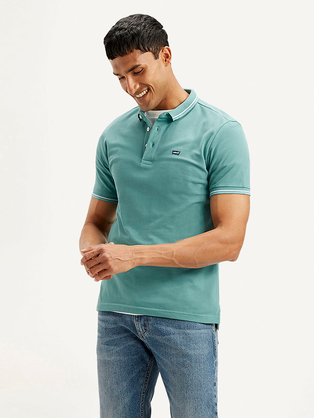 Men's Solid Slim Fit Polo T-shirt