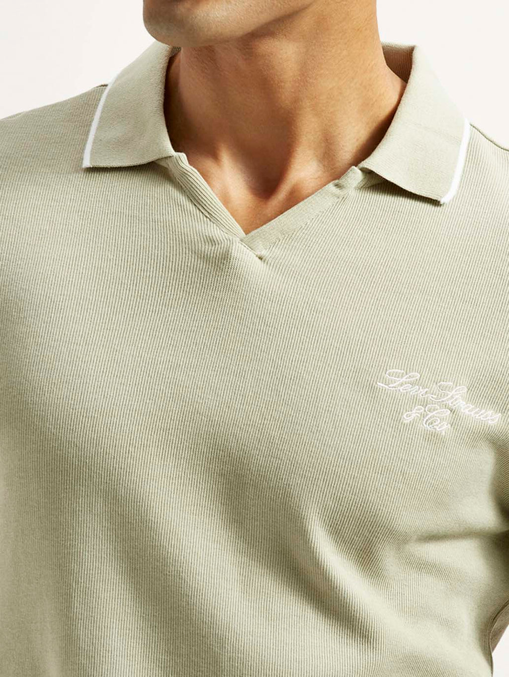 Men's Solid Beige Slim Fit Polo T-Shirt