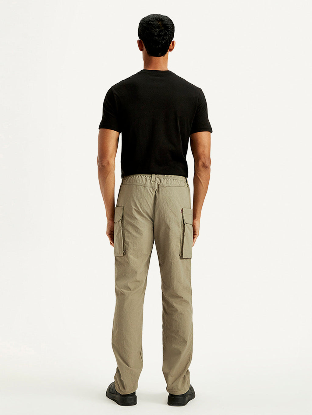 Men's Khaki Authentic Straight Fit Cargo Trousers