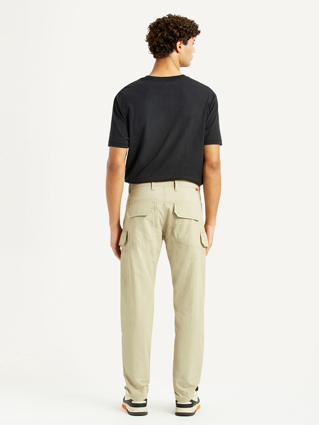 Men's Beige Slim Fit Mid Rise Cargo Trousers