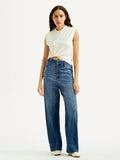Women's Redloop Blue Loose Fit High Rise Jeans