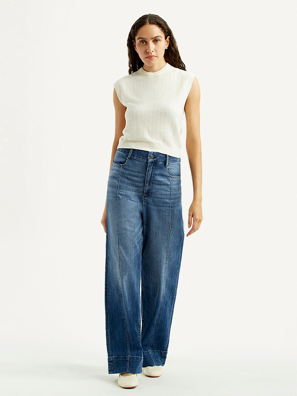 Women's Redloop Blue Loose Fit High Rise Jeans