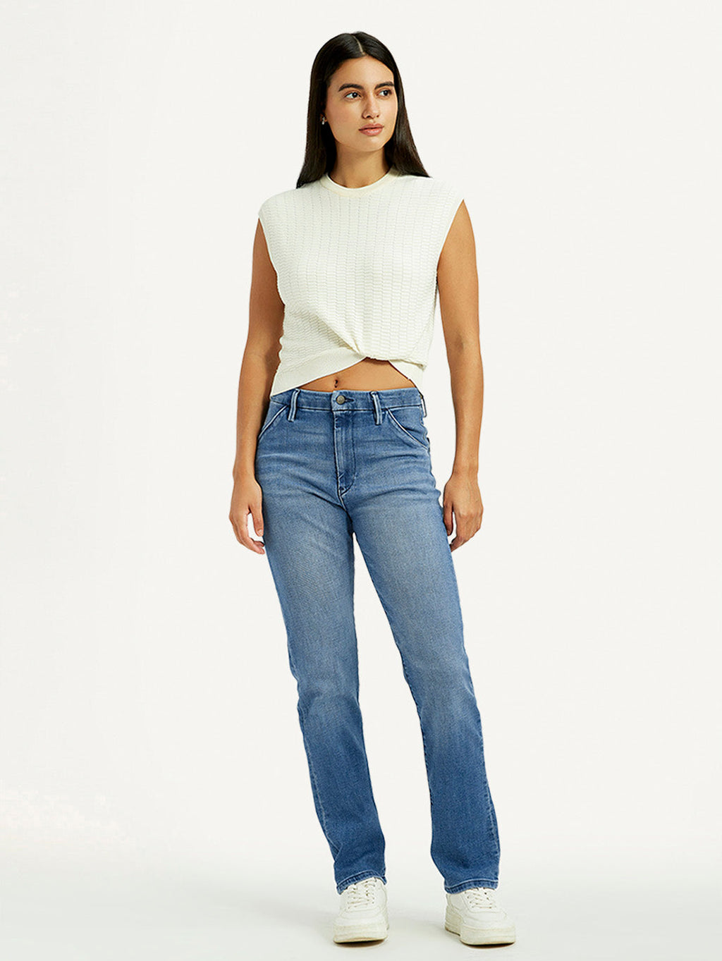 Women's Redloop Light Blue Wedgie Straight Fit Mid Rise Jeans