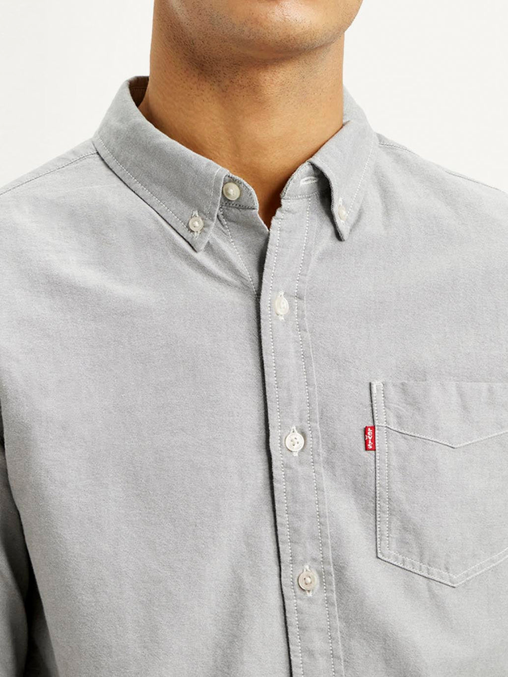 Men's Solid Light Grey Slim Fit Shirt