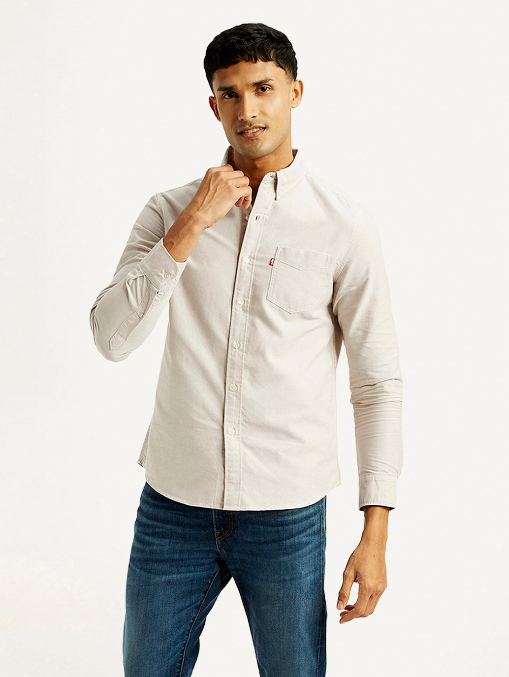 Men's Solid Slim Fit Oxford Shirt