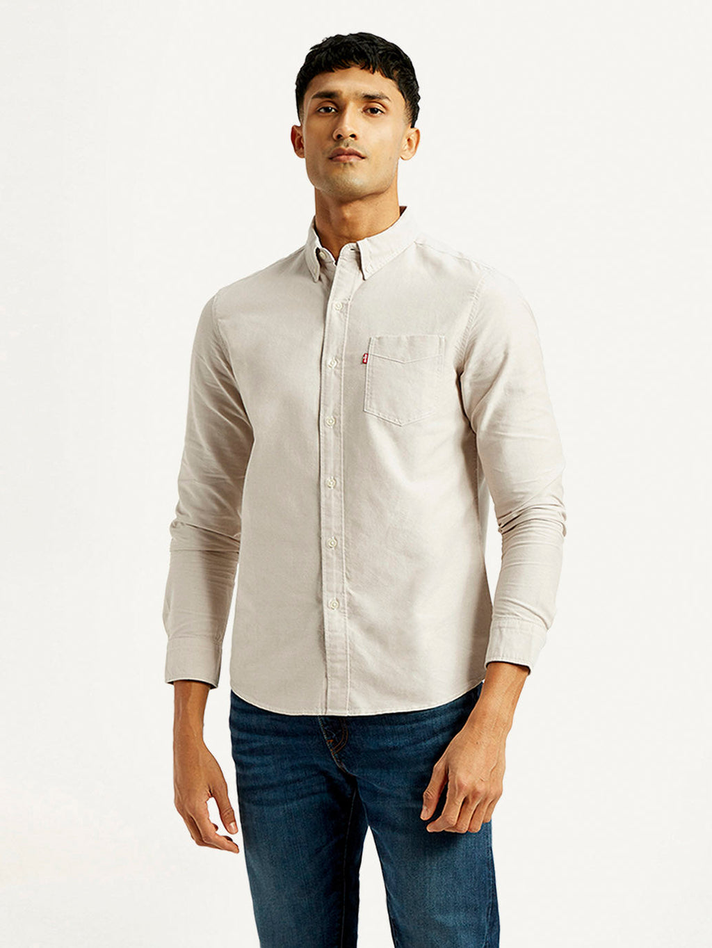Men's Solid Slim Fit Oxford Shirt