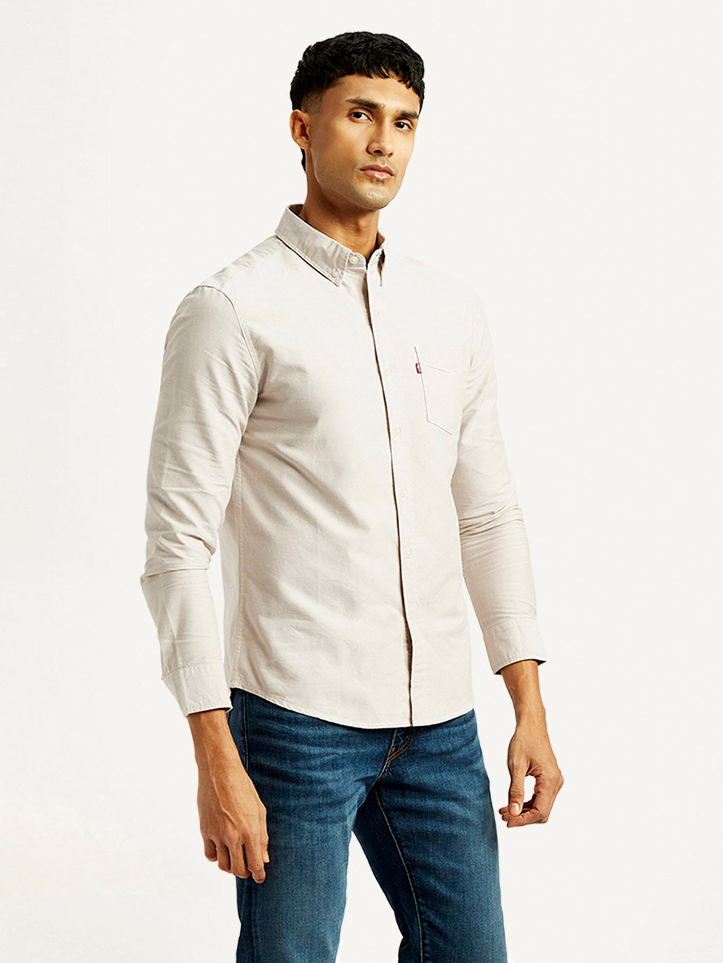 Men's Solid Slim Fit Oxford Shirt