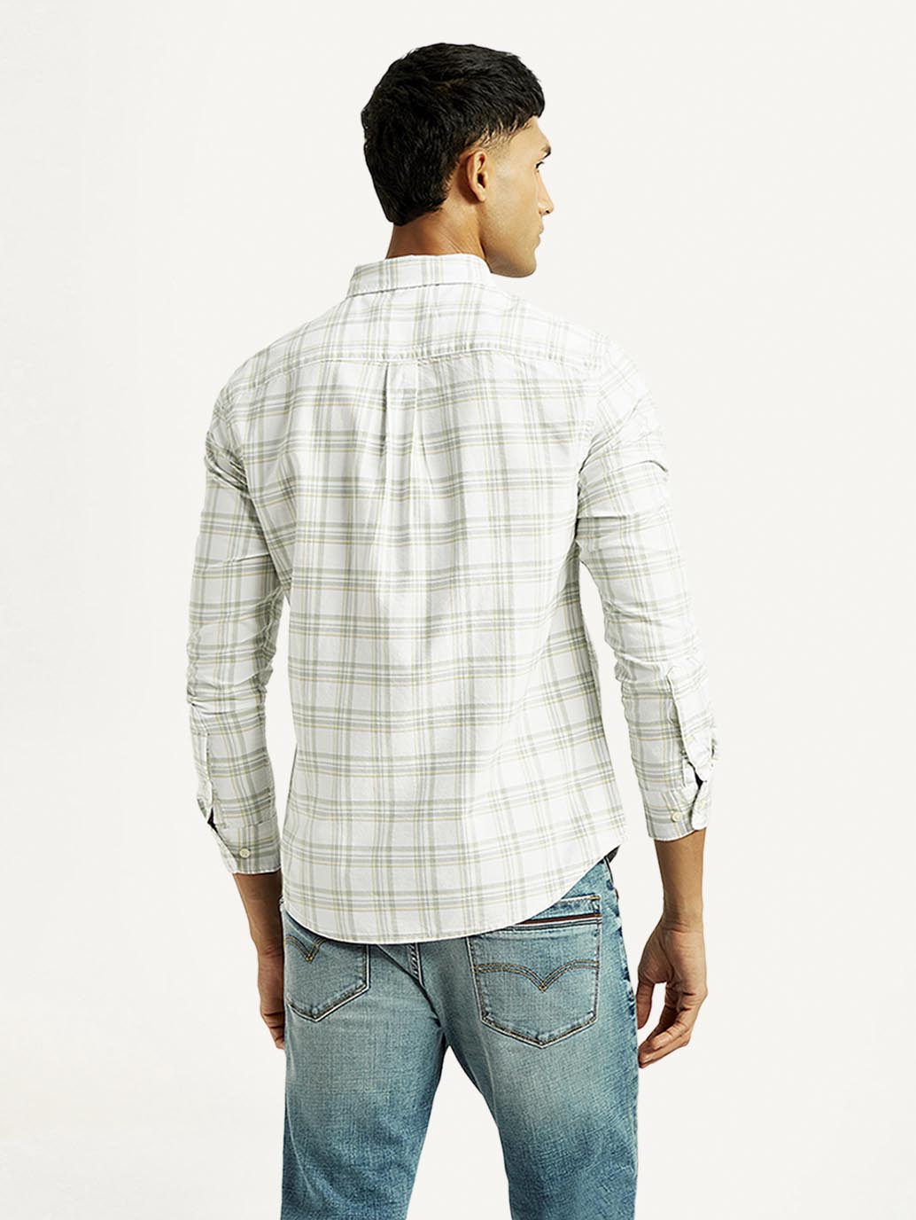 Men's Checkered Slim Fit Oxford Shirt