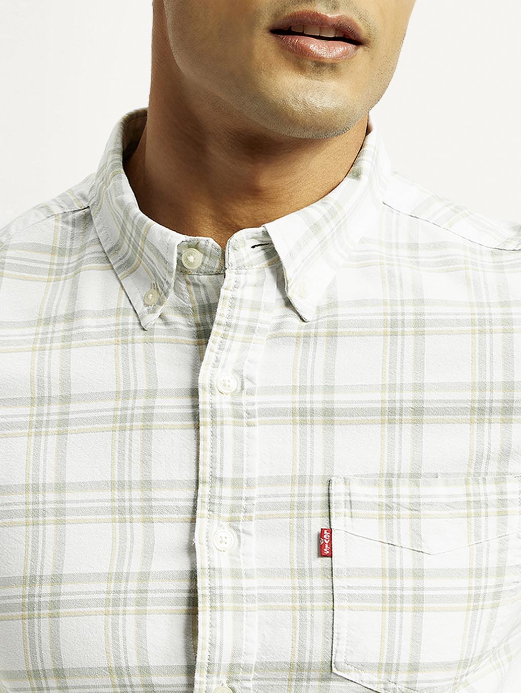 Men's Checkered Slim Fit Oxford Shirt