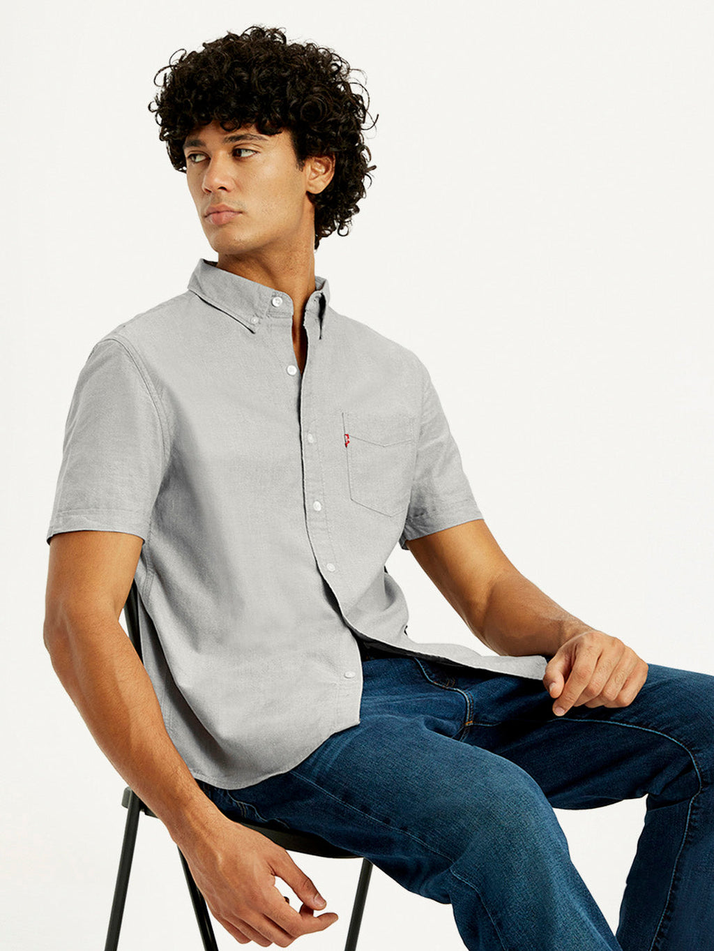 Men's Solid Slim Fit Oxford Shirt
