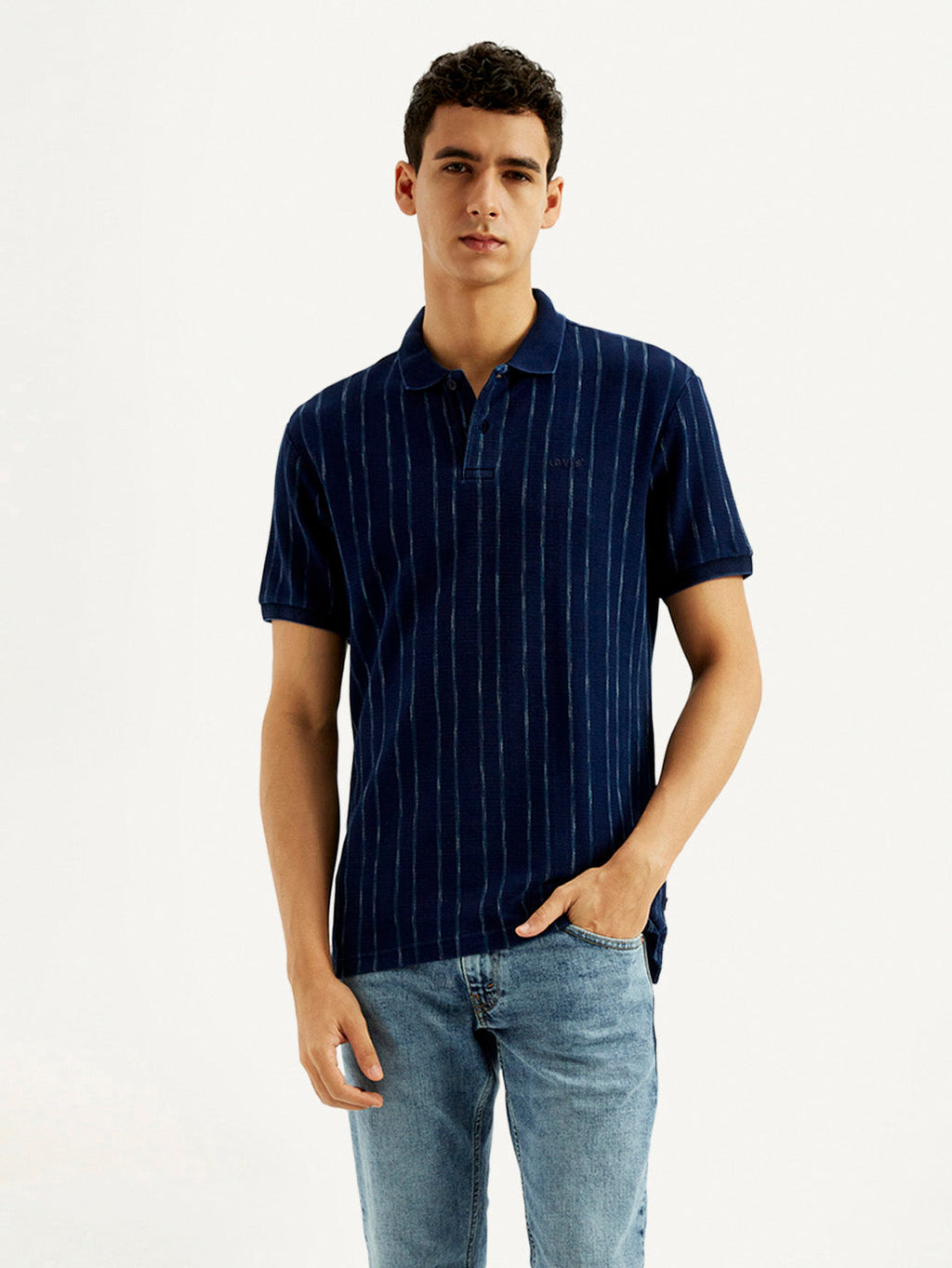 Men's Striped Slim Fit Polo T-shirt