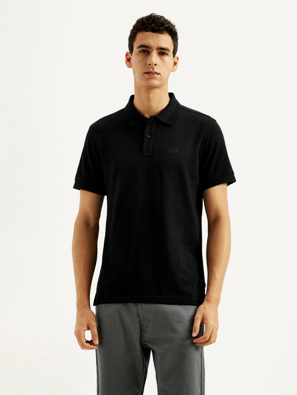 Men's Solid Slim Fit Polo T-shirt