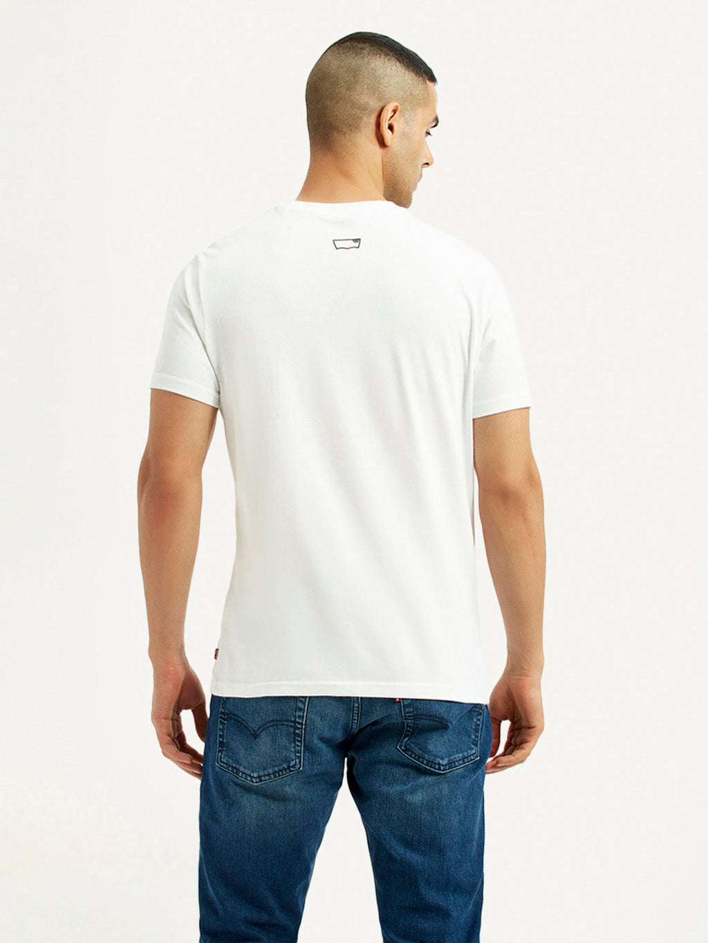 Men's Solid White Slim Fit T-shirt