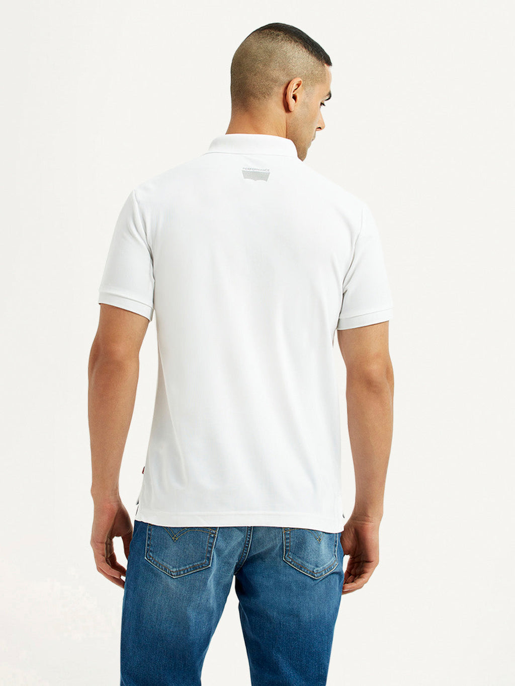 Men's Solid White Polo T-Shirt